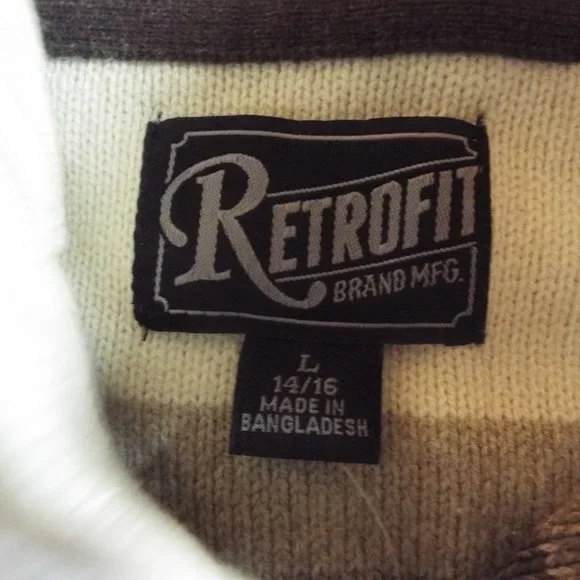 Retrofit Long Sleeve Sweater Boys L 3 Button Top New With Tags - Picture 4 of 8
